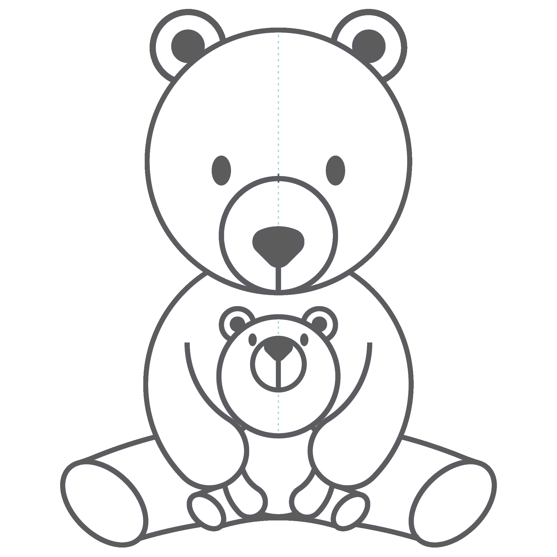 Simple Outline of a Teddy Bear as the Kent Surrey Sussex School of Paediatrics Logo